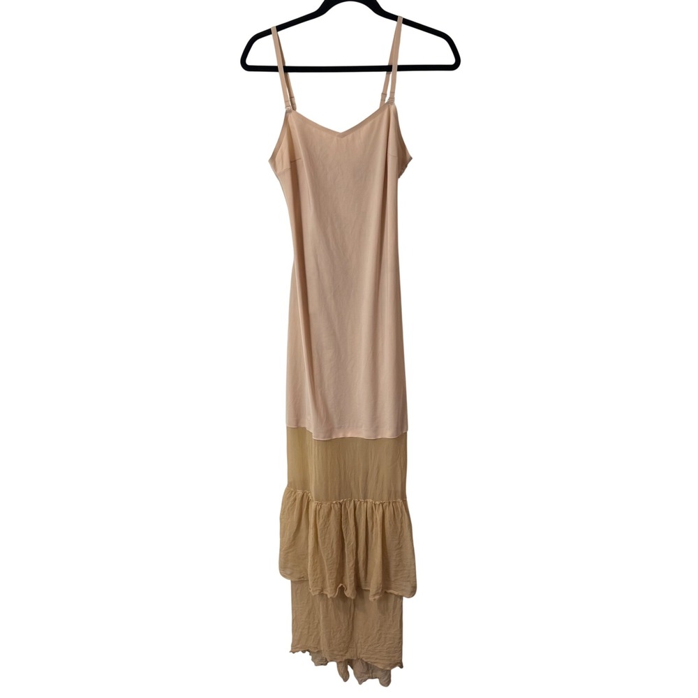 Spanx Womens Thinstincts Slip Dress Small Tank Nude Ruffle Maxi 10019R